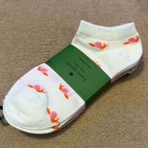 Kate Spade White Low-Cut Socks Snail Pattern